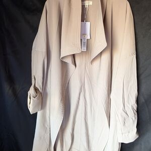 Max Studio Soft Beige Draped Trench Coat